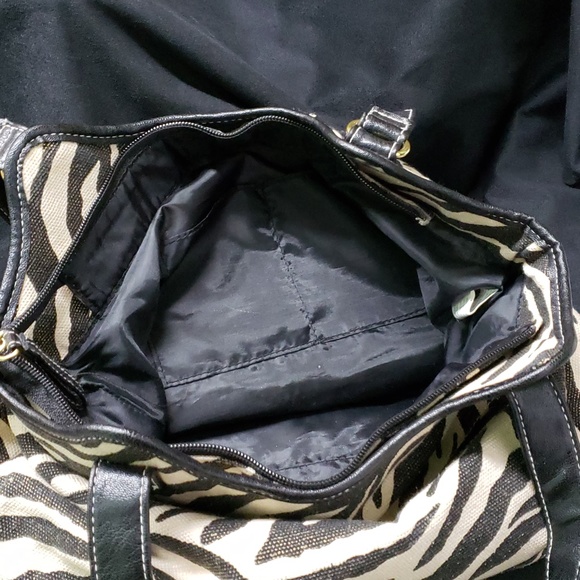 Womens Fabric Brown and Tan Pattern Handbag - Picture 5 of 6